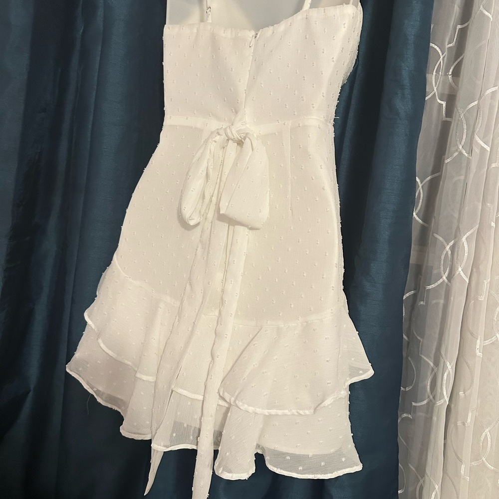 Source Unknown White Ruffled Tiered Mini Dress - Picture 2 of 3